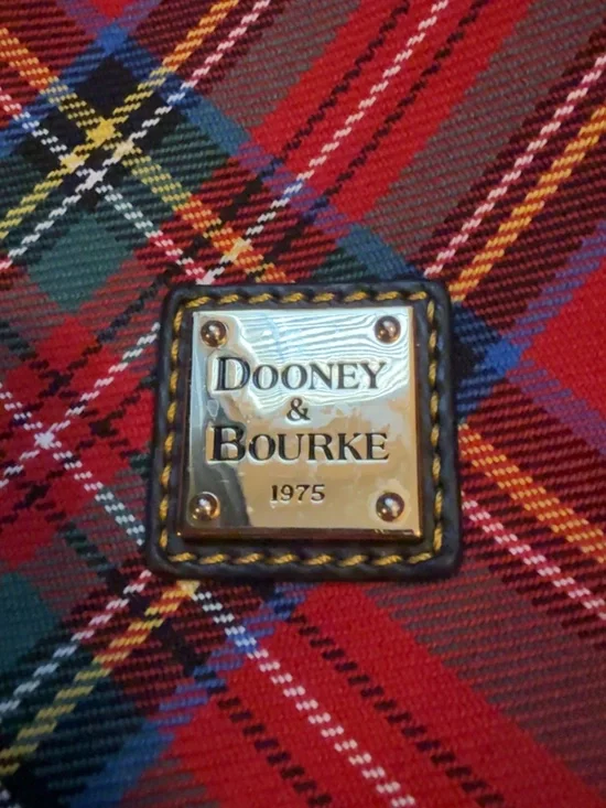 Dooney & Bourke Red Plaid Satchel Tote - Picture 8 of 9